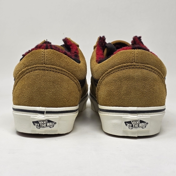 Vans Old Skool Cozy Hug Golden Brown Buffalo Plaid Sherpa Mens 8 Womens 9.5 New main image 8